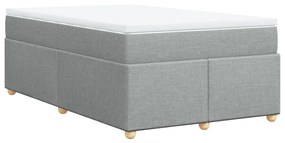 vidaXL Κρεβάτι Boxspring με Στρώμα Ανοιχτό Γκρι 120x190 εκ. Υφασμάτινο