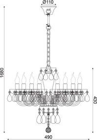 Φωτιστικό οροφής Blaze 8φωτο-Λευκό