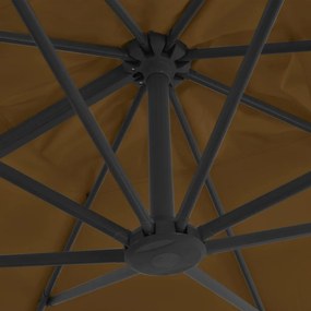 Ομπρέλα Κρεμαστή Χρώμα Taupe 300 x 300 εκ. με Ιστό Αλουμινίου - Μπεζ-Γκρι