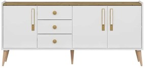 Μπουφές Mitra 506MNR1320 180x45x80cm White-Oak Μοριοσανίδα,Ξύλο