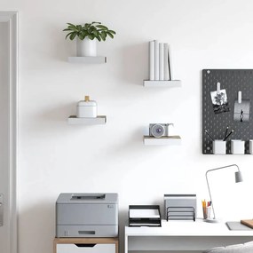 vidaXL Ράφια Τοίχου 4 τεμ. Δρυς και Άσπρο 23x23,5x3,8 εκ. MDF