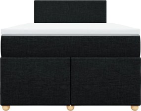 vidaXL Κρεβάτι Boxspring με Στρώμα Μαύρο 120x190 εκ. Υφασμάτινο