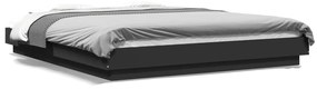 vidaXL Πλαίσιο Κρεβατιού Μαύρο 160x200 εκ. Επεξεργασμένο Ξύλο