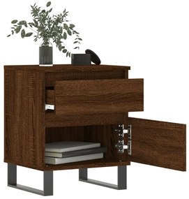 vidaXL Κομοδίνα 2 τεμ. Καφέ Δρυς 40 x 35 x 50 εκ. από Επεξεργ. Ξύλο