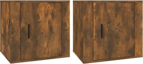 vidaXL Κομοδίνα 2 τεμ. Καπνιστή Δρυς 50x39x47 εκ.