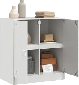 vidaXL Μπουφές Λευκός 67x39x73 εκ. από Ατσάλι