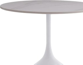 Βοηθητικό τραπέζι Kousien Inart λευκό sintered stone Φ50x60εκ