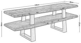 Έπιπλο TV LIZARD 140x40x50cm Ακακία Φυσικό/Μετ.Μαύρο