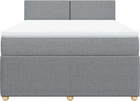 vidaXL Κρεβάτι Boxspring με Στρώμα Αν. Πράσινο 160x200εκ Υφασμάτινο