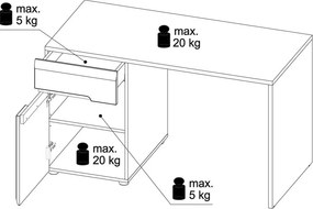 Γραφείο Lugano - 125.00Χ61.90Χ72.80cm