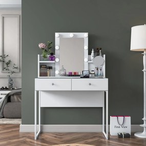 Τουαλέτα Μακιγιάζ Λευκό BUCES 90x40x136.8