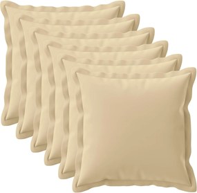 vidaXL Κάλυμμα Μαξιλαριού 6 τμχ. HOUTEN Μπεζ 55 x 55 εκ Πολυεστέρας