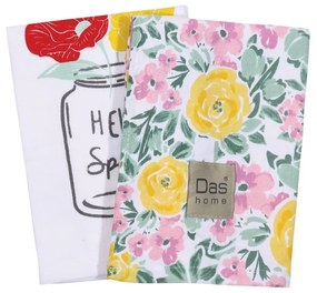 Ποτηρόπανα 0639 (Σετ 2τμχ) Multi Das Home 40x65cm 100% Cotton
