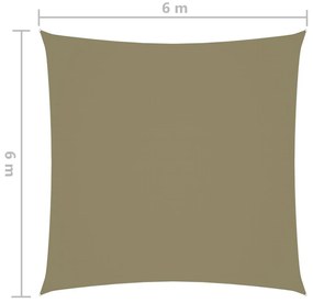 Πανί Σκίασης Τετράγωνο Μπεζ 6 x 6 μ. από Ύφασμα Oxford - Μπεζ