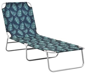 vidaXL Ξαπλώστρα Πτυσσόμενη Σχέδιο Φύλλων από Ατσάλι / Ύφασμα