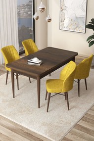 Dining Table &amp; Chairs Set (5 Pieces) Arp - Baroque, Mustard Baroque
Mustard