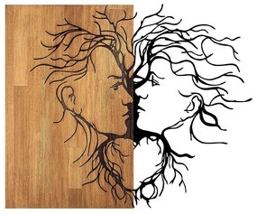 Διακοσμητικό Τοίχου Love 899SKL2302 96x3x79cm Walnut-Black Wallity Μέταλλο,Ξύλο