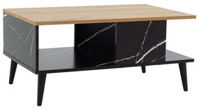 Τραπέζι Σαλονιού Moses 049-000065 90x54x37,5cm Marble Effect Black-Sonoma