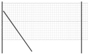 vidaXL Euro Fence με 7 στύλους 1x10 μ γαλβανισμένο ατσάλι γκρι