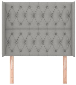 vidaXL Κεφαλάρι με Πτερύγια Ανοιχτό Γκρι 93x16x118/128 εκ. Υφασμάτινο