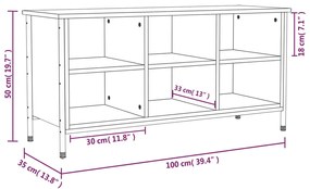 ΠΑΠΟΥΤΣΟΘΗΚΗ SONOMA ΔΡΥΣ 100X35X50 ΕΚ. ΑΠΟ ΕΠΕΞΕΡΓΑΣΜΕΝΟ ΞΥΛΟ 831839