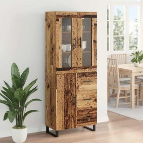vidaXL Highboard 2 pcs Παλιό Ξύλο 69,5 x 34 x 180 εκ.