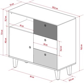 Συρταριέρα Concept II-Kokkino