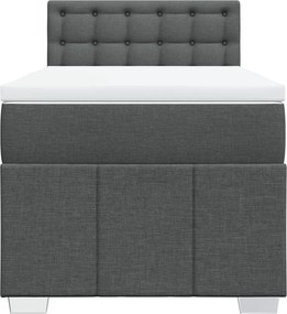 vidaXL Κρεβάτι Boxspring με Στρώμα Σκούρο Γκρι 80x200 εκ. Υφασμάτινο