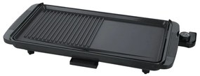 Ηλεκτρική ψησταριά Rosberg R51015H, 2000W, 49x26,5 cm, 2 ζώνες, Αντικολλητική, Μαύρο