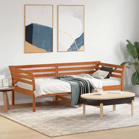 vidaXL Καναπές Κρεβάτι Καφέ Κεριού 75 x 190 εκ. από Μασίφ Ξύλο Πεύκου