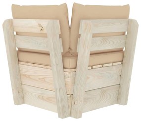 vidaXL Καναπές Κήπου Γωνιακός από Παλέτες Εμποτισμένο Ξύλο Ερυθρελάτης