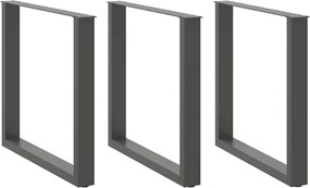 vidaXL Πόδια Τραπεζαρίας σε Σχήμα U 3 τεμ. Ανθρακί 80x(72-73) εκ. Ατσάλι