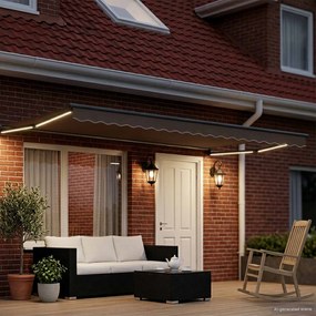 vidaXL Χειροκίνητη αναδιπλούμενη τέντα με LED 4 x 3 μ