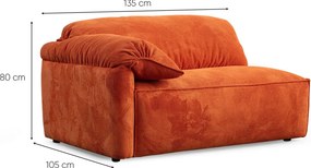 3-Seat Sofa Flamingo Lounge (L1,5+1,5R) Orange