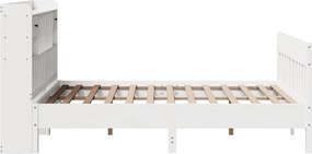 vidaXL Σκελετός Κρεβ. Χωρίς Στρώμα Λευκό 140x200 εκ Μασίφ Πεύκο