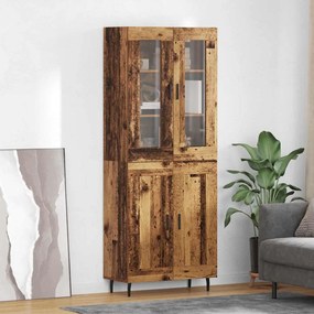 vidaXL Highboard 2 pcs Παλιό Ξύλο 69,5 x 34 x 180 εκ.