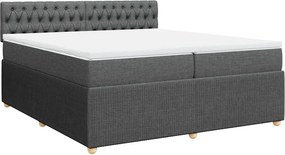 vidaXL Κρεβάτι Boxspring με Στρώμα Σκούρο Γκρι 200x200 εκ. Υφασμάτινο