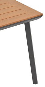 Τραπέζι Synergy pakoworld αλουμίνιο ανθρακί-plywood φυσικό 80x80x74εκ