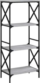 vidaXL Βιβλιοθήκη 4 Επιπέδων Γκρι Sonoma 59x35x132 εκ. Επεξεργ. Ξύλο