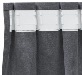 vidaXL Curtains Blackout  με κορδόνι 2 τεμ Σούπερ Ανοιχτό Γκρι Βελούδο