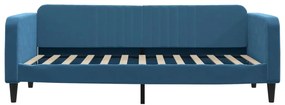 vidaXL Καναπές Κρεβάτι με Στρώμα Μπλε 90 x 200 εκ. Βελούδινος