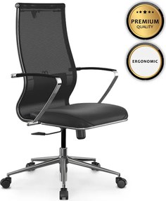 Καρέκλα γραφείου B2-163K Megapap εργονομική με ύφασμα Mesh και τεχνόδερμα χρώμα μαύρο 58x70x103/117εκ.