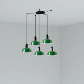 Φωτιστικό Οροφής Κρεμαστό Tatawin Metal S 20340-144-5L 5xE27 Black-Green Faro Barcelona