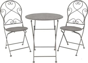 Τραπεζαρία Walen σετ 3τεμ μέταλλο σε μπρονζέ απόχρωση