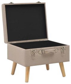 vidaXL Σκαμπό με Αποθηκευτικό Χώρο 3 τεμ. Μπεζ Υφασμάτινα