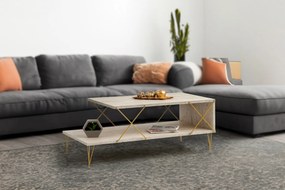 Coffee Table Loire - Gold, Travertine Travertine 
Gold