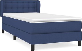 vidaXL Κρεβάτι Boxspring με Στρώμα Μπλε 100 x 200 εκ. Υφασμάτινο