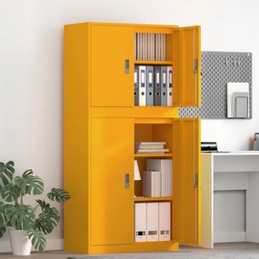 vidaXL Ντουλάπι αποθήκευσης 2 τμχ. Μουσταρδί 80 x 40 x 175 εκ Ατσάλι