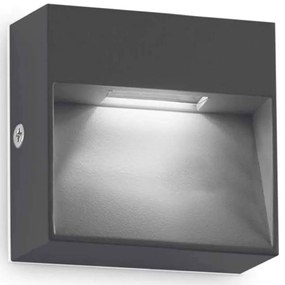 Φωτιστικό Τοίχου - Απλίκα Dedra 316871 10x3x10cm Led 160lm 1,5W 3000K Anthracite Ideal Lux