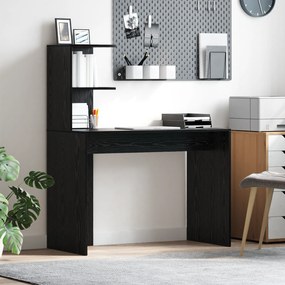 vidaXL Γραφείο γραφής μαύρης βελανιδιάς Μαύρη βελανιδιά MDF, laminate